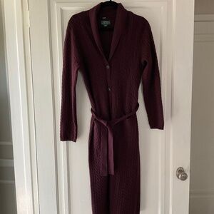 Ralph Lauren vintage petite medium shawl collar tie sweater coat